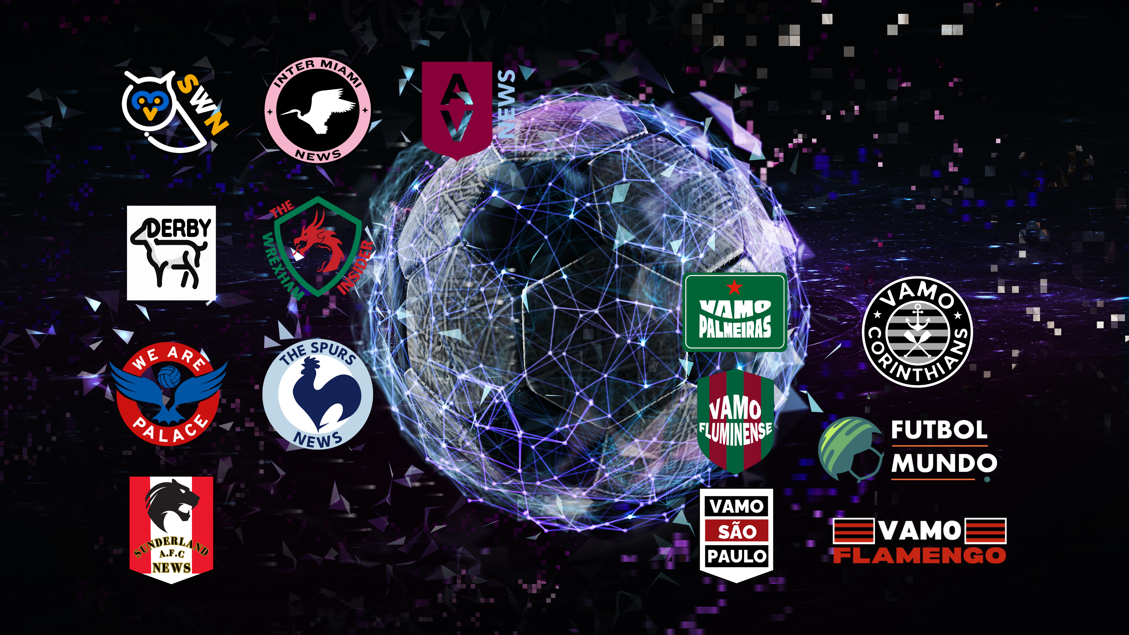 Internet live streaming of a soccer match and GRV Media site logos
